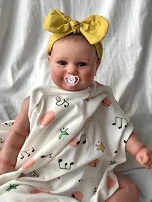 Produktbild von Famanu Reborn Baby Puppe 50 cm - Handgefertigtes Haar, Bewegliche Gliedmaßen