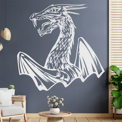 Produktbild von Drachen Flügel Wandtattoo in 6 Größen - Wandaufkleber Wall Sticker - Dekoration, Küche, Wohnzimmer, Schlafzimmer, Badezimmer