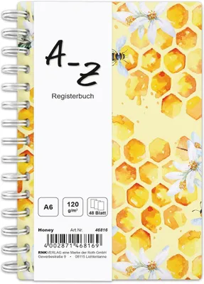 Produktbild von RNK Notizbuch mit Register A-Z A6 Honey 48 Bl