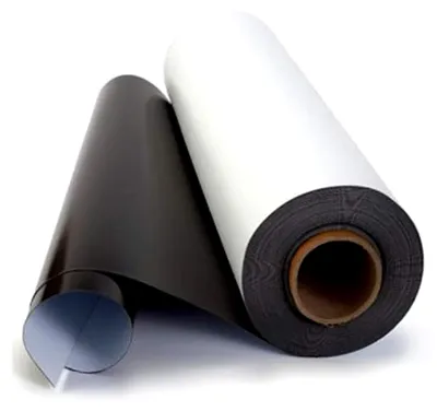 Produktbild von Weiße, matte Magnetfolie 0,8mm x 1m x 1,5m - flexible magnetische Folie, bedruckbar im Digitaldruck, haftet auf metallischen Oberflächen