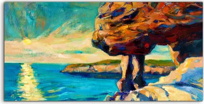 Produktbild von Coloray Canvas 100x50  Wandbild Leinwand Bilder Kunst Sonnenuntergang Meeresufer