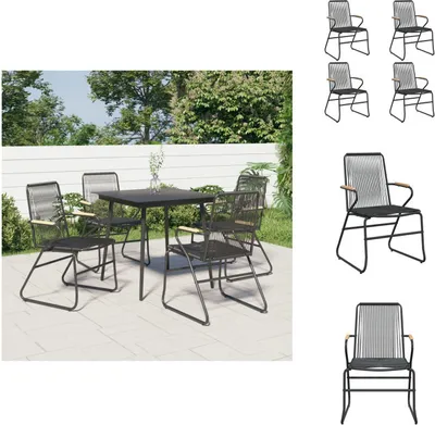 Image de vidaXL Chaises de jardin 4 pcs noir 58x59x85,5 cm PVC Rotin - Chaises de jardin