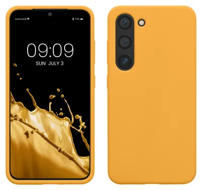 Produktbild von kwmobile Handyhülle für Samsung Galaxy S23 Hülle - Case Silikon - Kabelloses Laden - Schutzhülle Cover in Mango