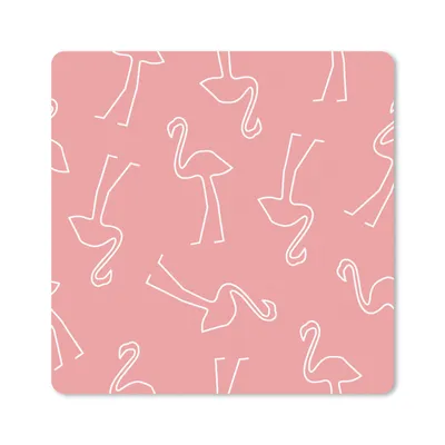 Produktbild von MuchoWow® Mauspad Mousepad Flamingo - Linienkunst - Rosa - Muster 30x30 cm - Mousepads - Maus Mat - Pad - Mausunterlage - Gaming