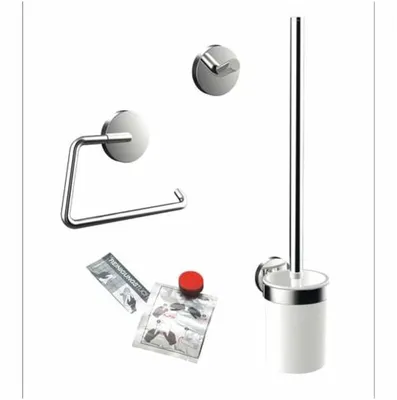 Produktbild von Emco Round StArter-Set, Chrom (Papierhalter, Bürstengarnitur, Doppelhaken)