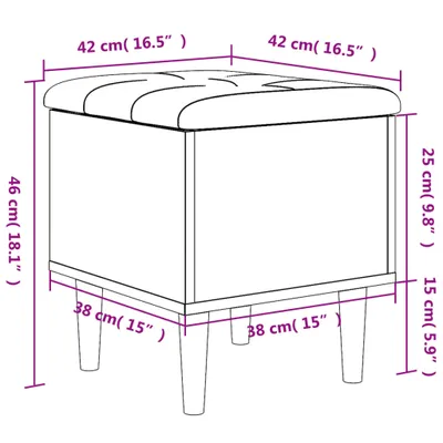 Immagine prodotto di vidaXL Panca con contenitore rovere Sonoma 42x42x46 cm Materiale a base di legno