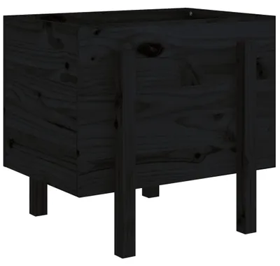 Produktbild von vidaXL Pflanzkübel Schwarz 62x50x57 cm Massivholz Kiefer