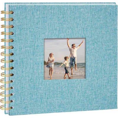 Productafbeelding van Fotoalbum, zelf te versieren, spiraalalbum, 20,5 x 20,5 cm, 40 pagina's, lichtblauw