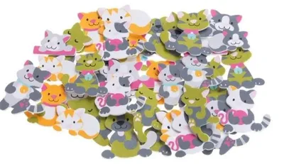Immagine prodotto di Adesivi in gommapiuma Gatti, 36 pezzi - Brewis