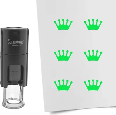 Produktbild von CombiCraft Selbstfärbender Stempel 'Krone' in der Farbe Grün, Ø10mm