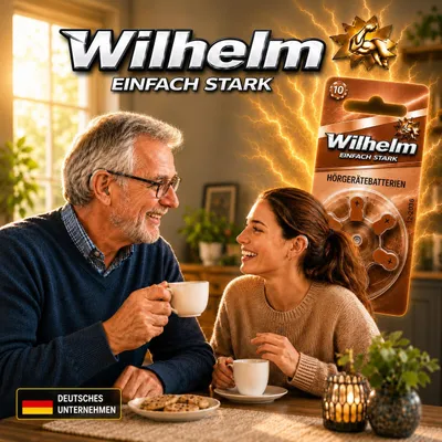 Produktbild von 24 x WILHELM Hörgerätebatterien Typ 312 braun Hörgerätbatterie PR41 ZL3  1,4/1,45 V, KI-generiertes Bild