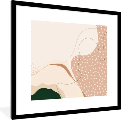 Produktbild von MuchoWow® Gerahmtes Poster Sand - Grün - Punkte - Abstrakt 40x40 cm - Poster mit Schwarzem Bilderrahmen Wandposter Rahmen Foto Bilder - Poster - Plakat im Rahmen