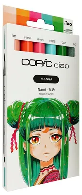 Obrázek produktu pro Lihové fixy COPIC Ciao oboustranné Brush & Chisel 5+1 ks, Manga Nami