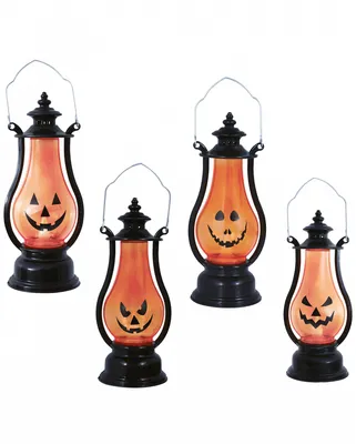 Produktbild von Vintage Kürbis Laterne mit LED für Halloween 16cm 1 Stück