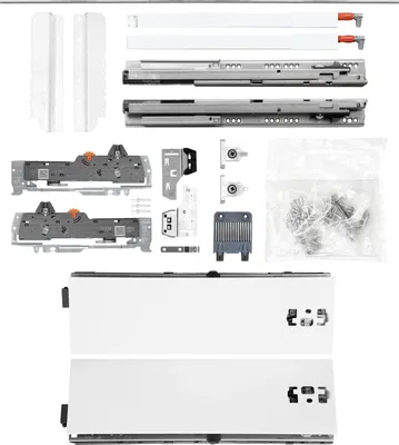 Produktbild von BLUM Schubladenschienen TANDEM-Höhe 115 m. Reling 227mm 65kg NL450 weiß KB1400mm