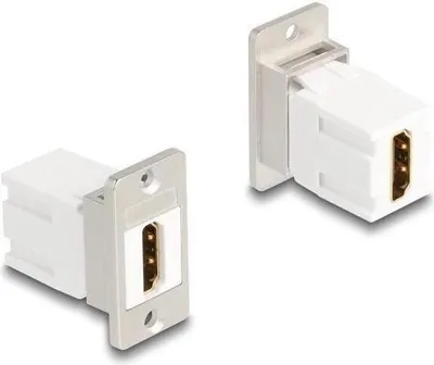 Produktbild von DeLOCK 67166, Flach, Silber, Weiß, HDMI, HDMI, Weiblich, Weiblich