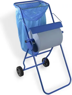 Produktbild von Bodenständer mit Müllsackhalterung für Putztuchrollen bis 40 cm Breite