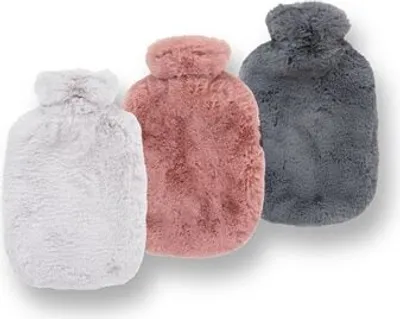 Produktbild von Fashy Wärmflasche mit Flauschbezug Rosa 2L, Erwachsene, 2 l, Pink, Thermoplast, Polyester, Einfarbig