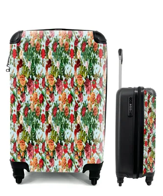 Produktbild von MuchoWow® Koffer Handgepäck Trolley Rollkoffer Kleine Reisekoffer mit 4 Rollen - Blumen - Rosen - Illustration - Cabin Size < 55x40x23 cm & 55x40x20 cm - Fotokoffer - Kabinenkoffer - Boardgepäck - Reise-Box - Reisekoffer - Reisegepäck - Koffer mit Bild - Trolley für Kinder