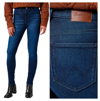 Produktbild von Wrangler | Damenjeans High Skinny Denim Stretch Röhrenjeans figurbetont High Waist W29 L32