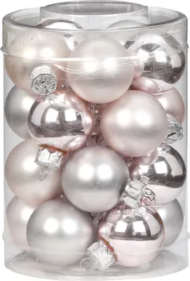 Produktbild von Weihnachtskugeln Glas 3cm, 20 Stück, Farbe:Soft Simplicity ( zartrosa grau )