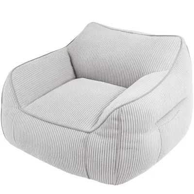Produktbild von Sitzsack-Sessel aus Cord BANANAIR 100x110 cm, hellgrau