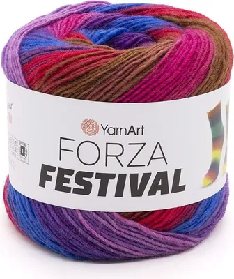 Produktbild von YarnArt Forza Festival Sockenwolle 100g, Bunt, Hochwertig und Langlebig