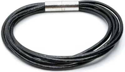 Produktbild von Lederarmband Herrenarmband Miniblings schwarz Leder Armband Magnetverschluss