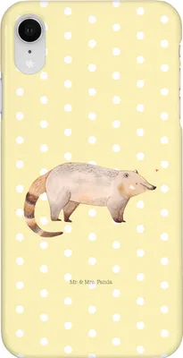 Produktbild von Mr. & Mrs. Panda Iphone XR Handyhülle Nasenbär - Gelb Pastell - Geschenk, Handy Case, Lustige Sprüche, Rüsselbär, Nasenbären, Premium Kunststoff, Bär