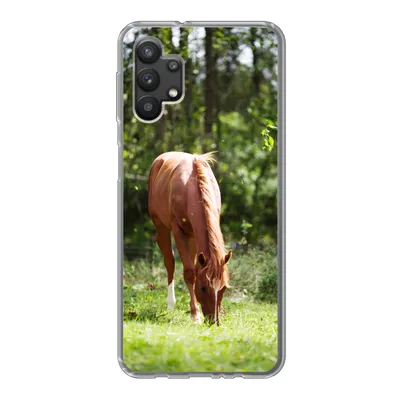 Produktbild von MuchoWow® Handyhülle Schutzhülle Hülle für Samsung Galaxy A32 5G Pferd - Blumen - Licht Silikon Softcase Handy Hülle - Softcase