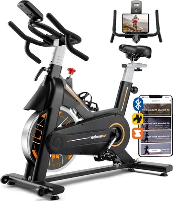 Immagine prodotto di Cyclette da casa - Bicicletta fitness - Bicicletta da interno - Spin bike - Bicicletta - Trasmissione a cinghia silenziosa - Volano di grande inerzia