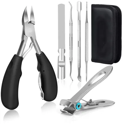 Produktbild von INF Pediküre-Set mit 6 Fußpflegeutensilien Schwarz