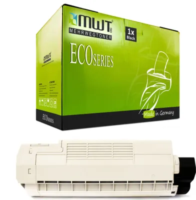 Produktbild von 1 Mehrwegtoner kompatible Lasertoner ersetzt OKI 46490608 46490404 Schwarz