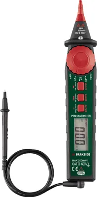 A Parkside pen multimeter is shown against a white background.
