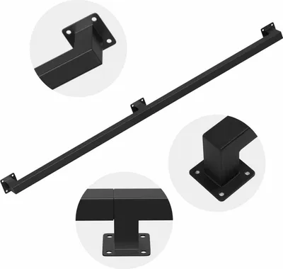 Zdjęcie produktu dla Poręcz kwadratowa Peviasot, 120 cm, czarna, balustrada schodowa wykonana z żelaza, pokryta proszkowo, o wymiarach 30 x 30 mm, dwuczęściowa, przeznaczona do schodów i korytarza