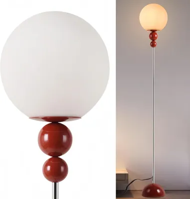 Zdjęcie produktu dla lampa podłogowa "LOKE" E27 z wieloma kulami i nieprzezroczystą białą kulą