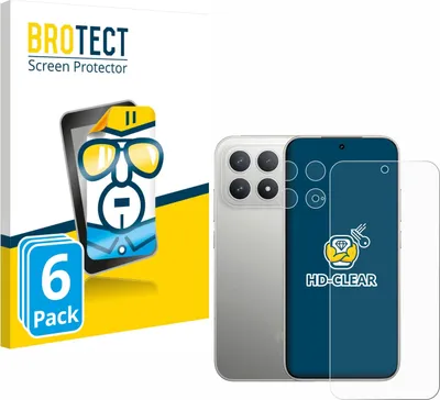 Produktbild von 6x Für Xiaomi Poco F8 Pro 5G (Display+Kamera) Schutzfolie BROTECT Displayschutz Display Schutz Folie Klar Transparent