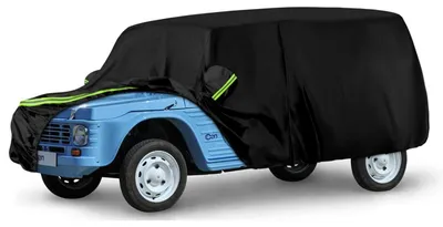 Productafbeelding van Autobescherming, volledige garage voor Citroen Mehari, modeljaren 1968-1988, zwart, waterdicht, geschikt voor alle weersomstandigheden, met ritsdeur