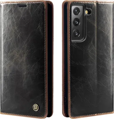 Produktbild von Handyhülle für Samsung Galaxy S21 5G Kunstleder Flip Vintage Cover Hülle RFID Schutz Case Kartenfach Farbe: Dunkelbraun