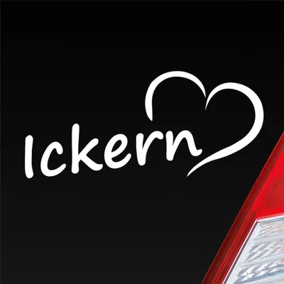 Produktbild von Auto Aufkleber Ickern 18x8 cm Weiss Glanz Sticker Heckscheibenaufkleber