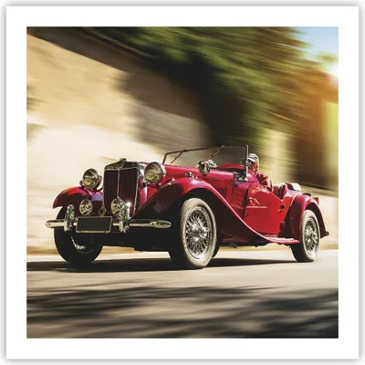 Produktbild von Poster - Poster ohne Rahmen - Mg Rot Auto - 60x60 cm - Wand Bild - Wanddeko - Wandbilder - Kunstposter - Wandposter - Bilder - Kunstdruck - Wanddekoration - Wandbild - P2XAC60x60-4364