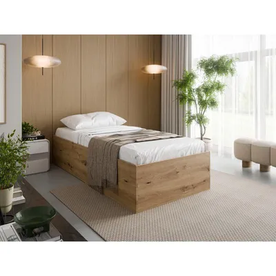 Produktbild von Einzelbett bett BELLA 90x200cm, eichefarbe CRAFT, mit Rahmen, ohne Matratze