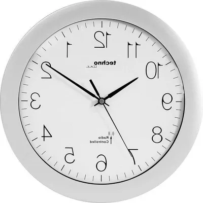 Produktbild von Tomivo® DCF-77 radiogesteuerte Wanduhr, Funkuhr Ø 3 cm, Silber‑Titanium – automatische Zeit- & Sommer-/Winterzeit-Anpassung