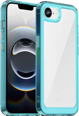 Produktbild von Schutzhülle für iPhone 16e/iPhone 17e Klar Rückseite Stoßfeste TPU Silikon Bumper Hülle Hellblau