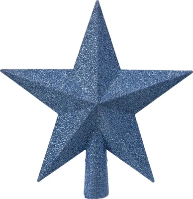 Produktbild von Christbaumspitze Stern mit Glitzer 19cm Kunststoff - Himmelblau