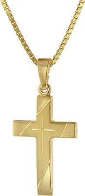trendor 75676 Kreuz Anhänger Gold 333 mit goldplattierter Silberkette 1