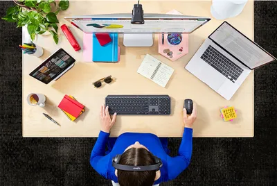 Obrázek produktu pro Logitech Master MX Keys for Business, Plná velikost (100 %), Bezdrátový, RF bezdrátové + Bluetooth, Grafit