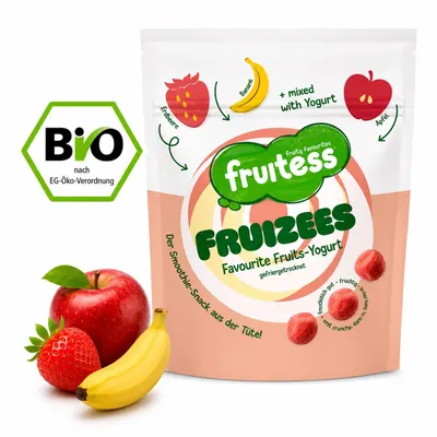 Produktbild von Gefriergetrockneter Smoothie-Snack  FRUITESS FRUIZEES Favourite Fruits-Yogurt, 20g