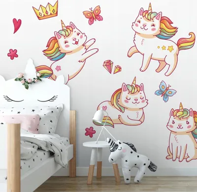 Produktbild von Kinderaufkleber Bunte Einhörner 125x250cm