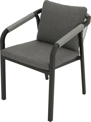 4er Set Stapelsessel 62 x 55 x 74 cm Aluminium Rope Polyester Grau
